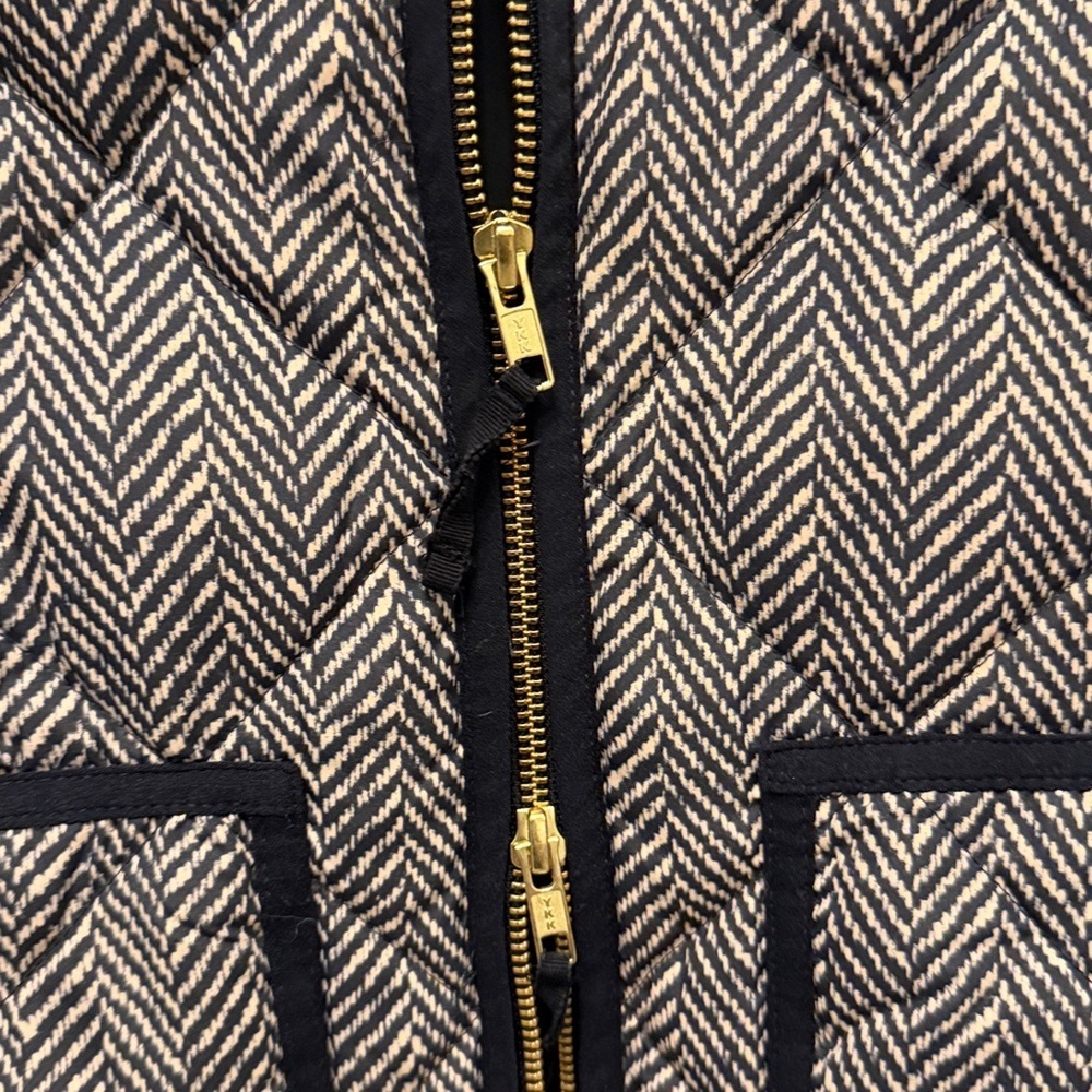 J. Crew Black and Cream Herringbone Patterned Vest - Picture 4 of 6